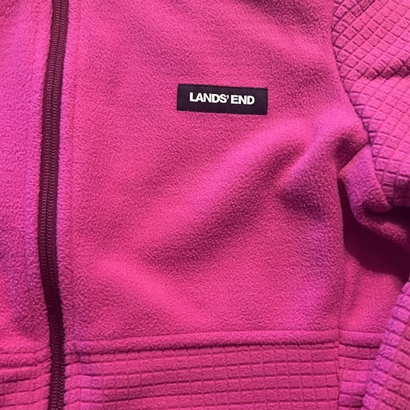Like New! Land's End Women's Long Sleeve Full Zip Grid Fleece Jacket Small 6-8 - Picture 2 of 5